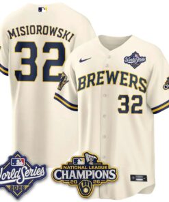 Jacob Misiorowski Jersey #32 Milwaukee Brewers 2026 NL Champions Vapor Stitched