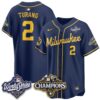 Brice Turang Jersey #2 Milwaukee Brewers 2026 NL Champions Vapor Stitched