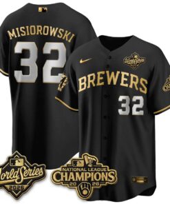 Jacob Misiorowski Jersey #32 Milwaukee Brewers 2026 NL Champions Vapor Stitched